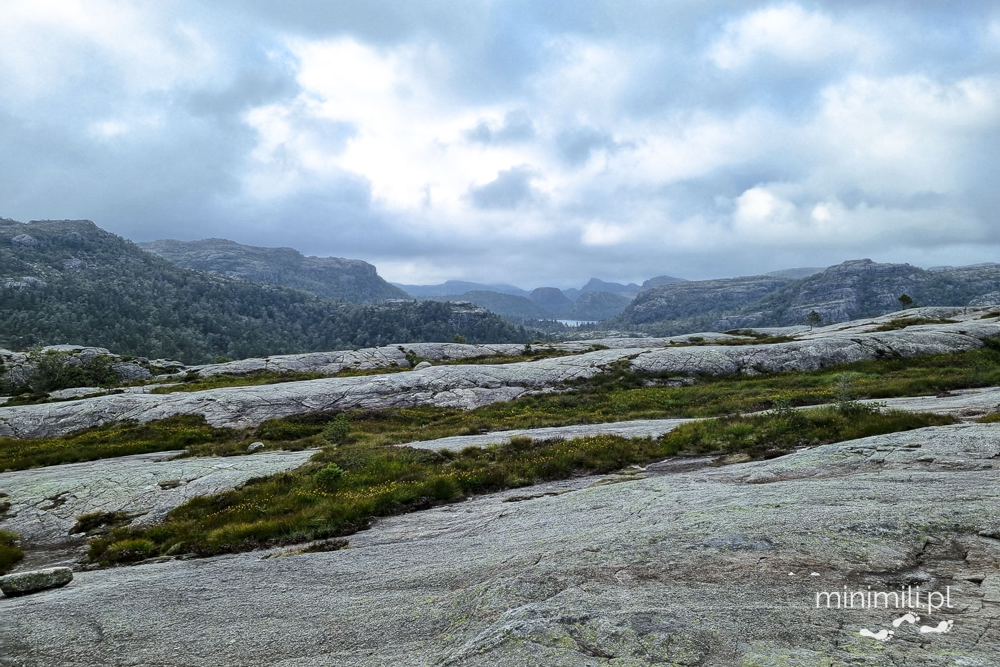 Płaskowyż górski na trasie do Preikestolen w Norwegii