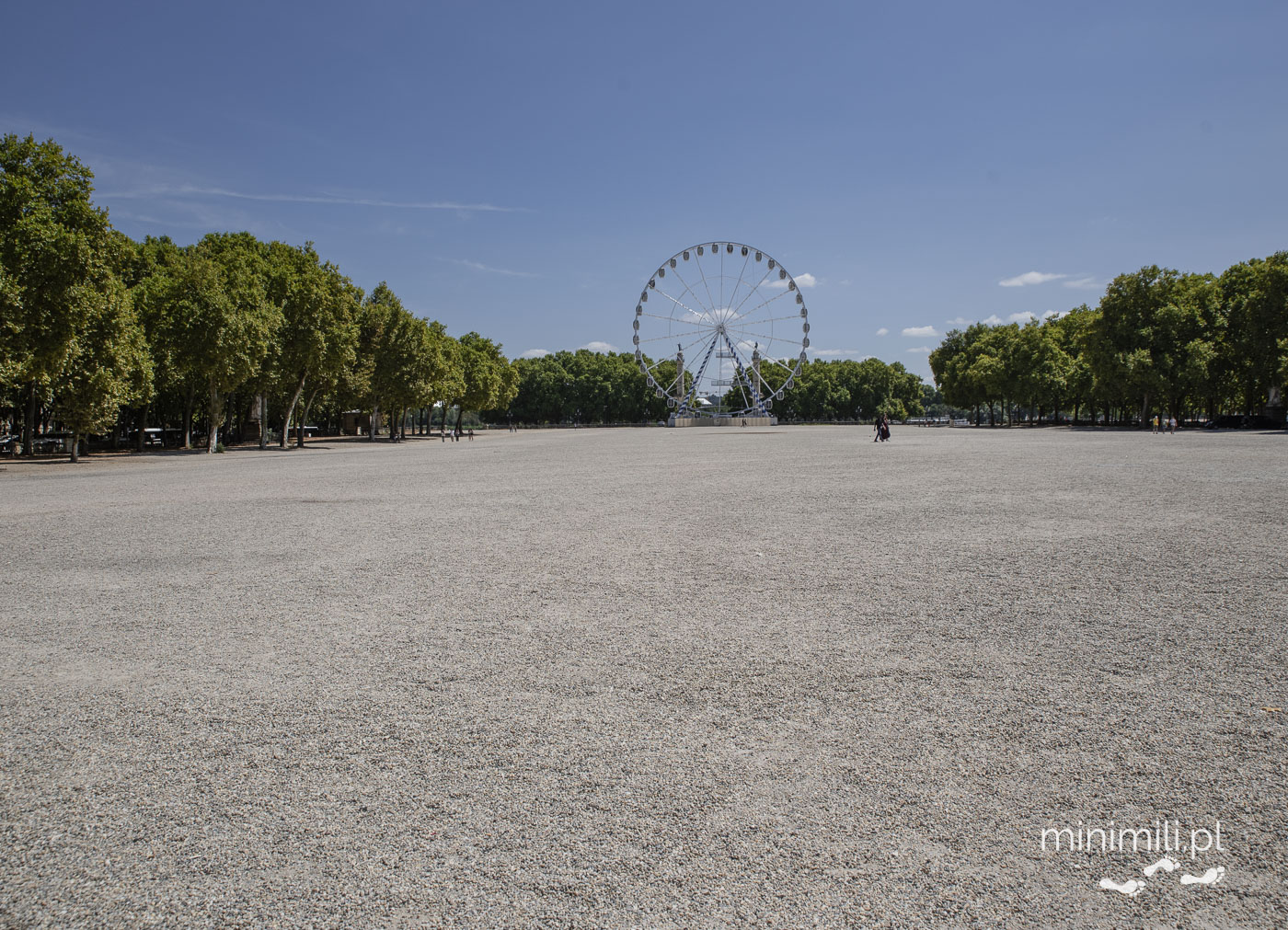 Plac des Quinconces z diabelskim młynem w Bordeaux