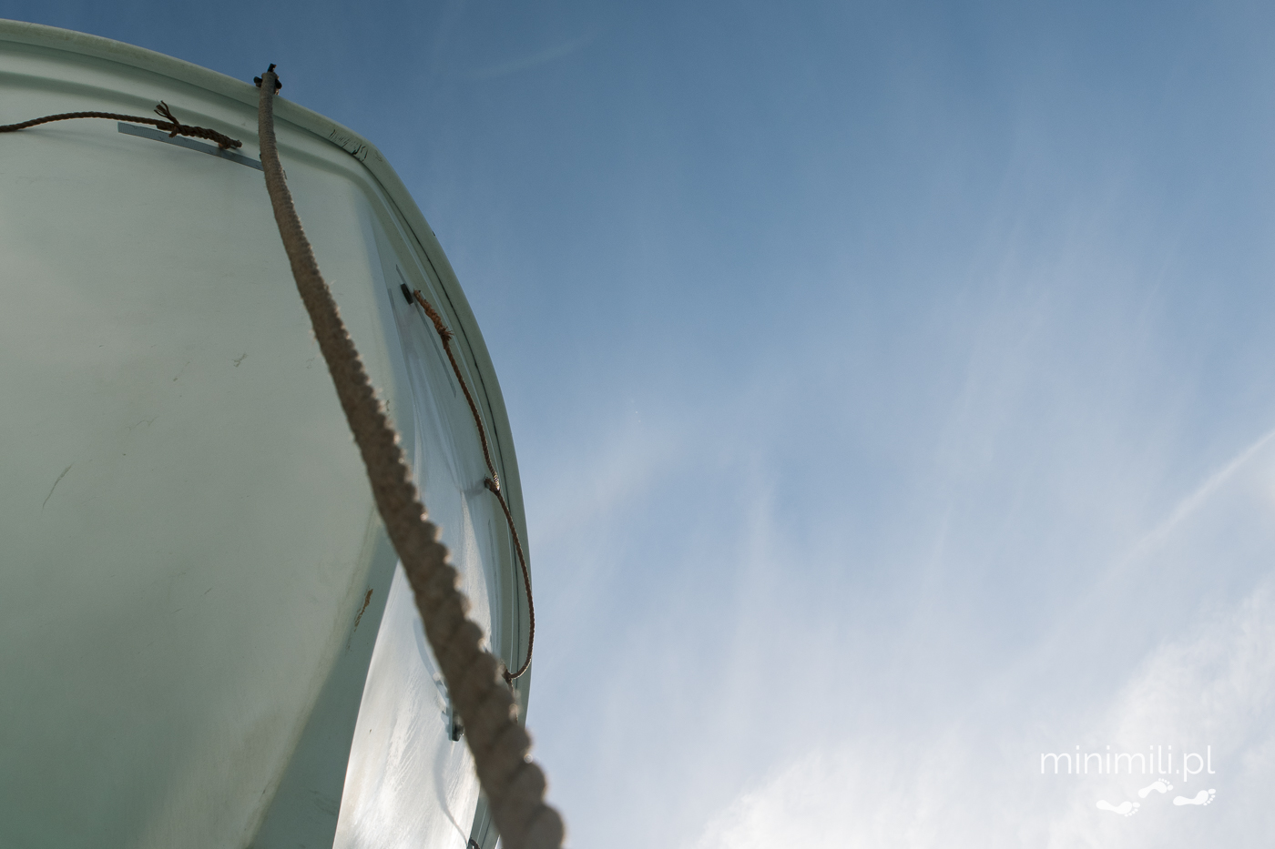 Lina na burcie promu podczas rejsu po morzu